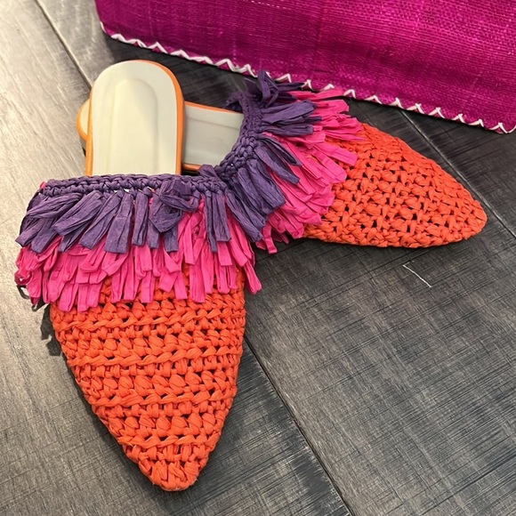 NWOT SPRING STRAW OR PAPER !!HANDMADE  SHOES SIZE 39 best fits size 8 - Picture 4 of 15